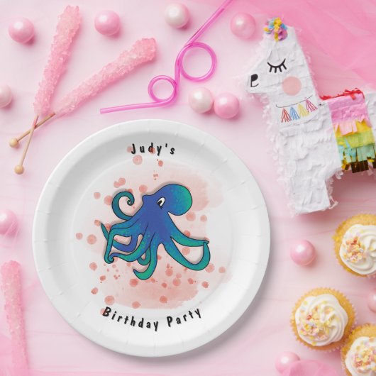 octopuspartij papieren bordje (Feest)