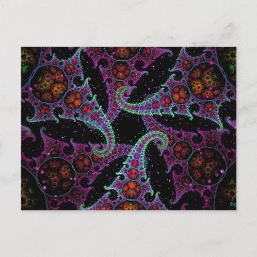 Octopus's Garden Fractal Art Briefkaart (Voorkant)