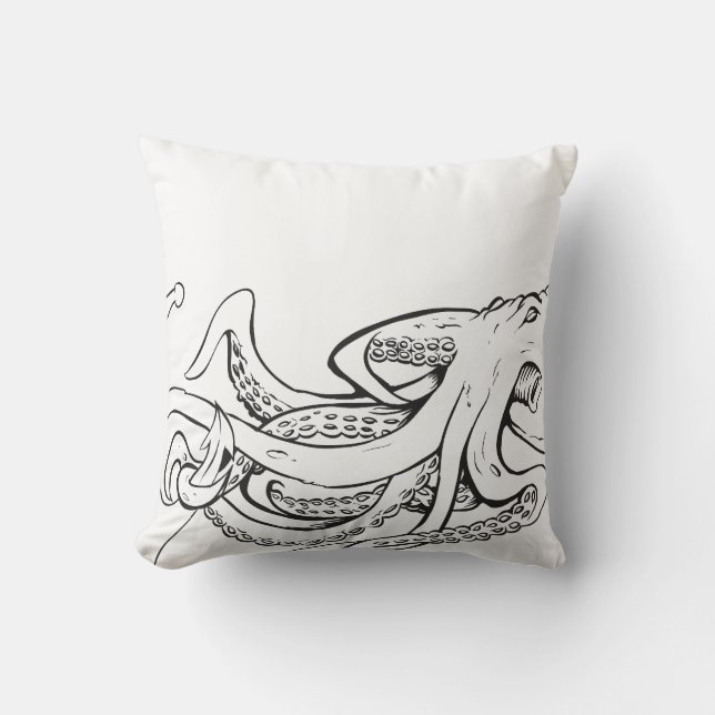 Octopuss met anker - Pillow! Kussen (Voorkant)