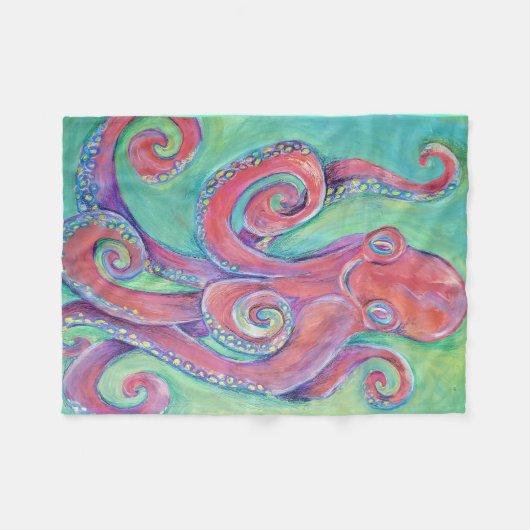 octopusschilderij fleece deken (Voorkant (Horizontaal))