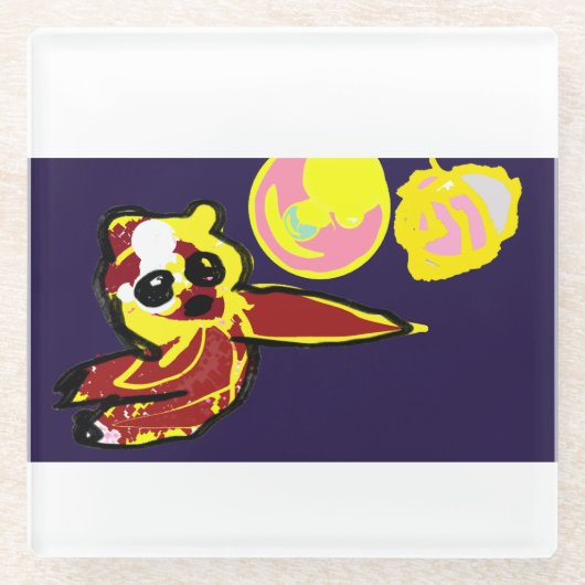 Octopusvreugde Glazen Onderzetter (Voorkant)