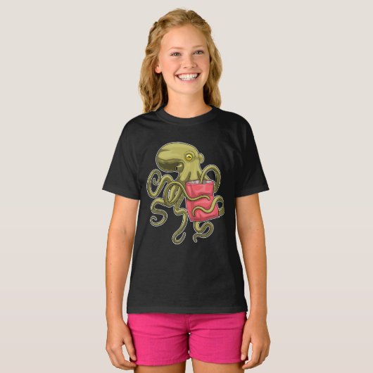 Octopuszak met chips t-shirt (Voorkant volledig)