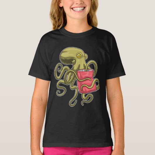 Octopuszak met chips t-shirt (Voorkant)