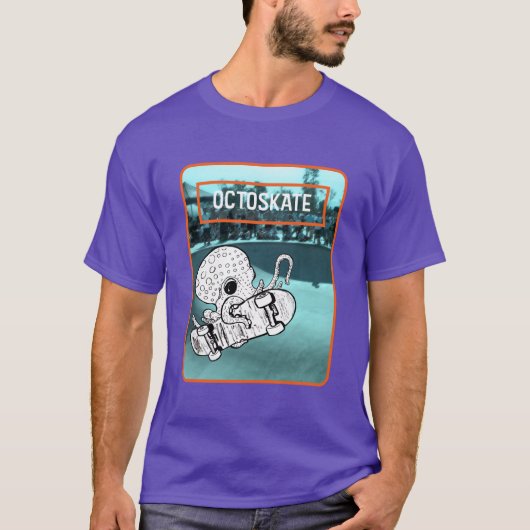 Octoskate 2 Skateboarding Octopus T-shirt (Voorkant)