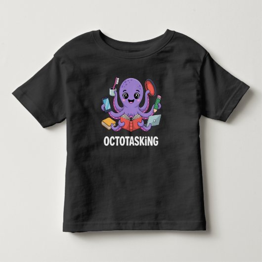Octotasking Wezen in Multitask Modus Kinder Shirts (Voorkant)