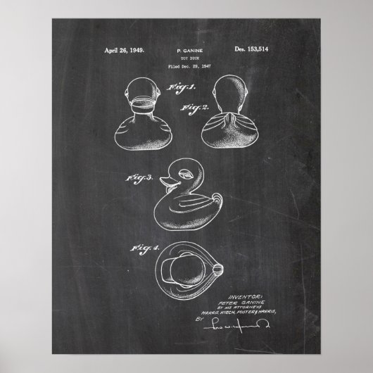 Octrooi Speelgoed Eend Poster (Voorkant)