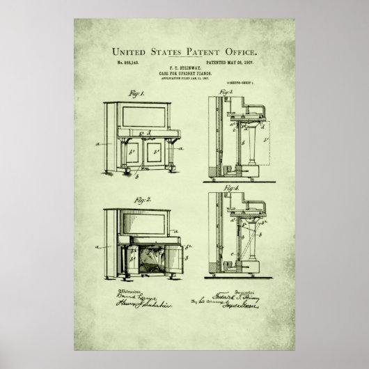 Octrooi - Staande Piano - Poster (Voorkant)