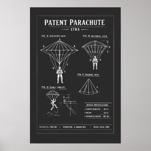 Octrooi Valscherm Blauwdruk Poster