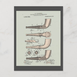 Octrooi voor vintage tabakspijp briefkaart