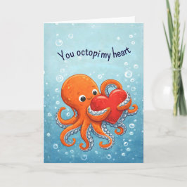 Octupus lover Cute Valentine Feestdagen Kaart