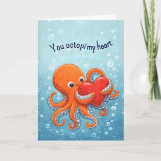 Octupus lover Cute Valentine Feestdagen Kaart