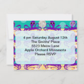 Octupus Octo Party Time Invite Kaart (Voorkant)