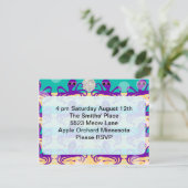 Octupus Octo Party Time Invite Kaart (Staand voorkant)