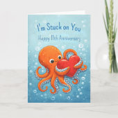 Octupus stuck on you 11th anniversary kaart (Voorkant)