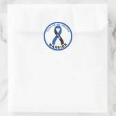Oculair Melanoma Warrior Ribbon White Round Sticke Ronde Sticker (Tas)