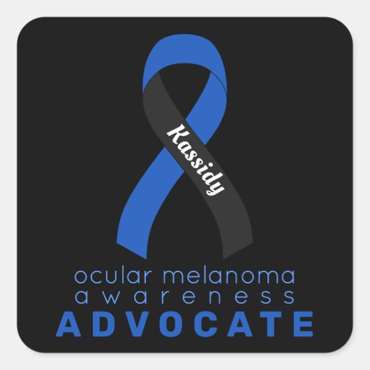 Oculair Melanoom Advocate Black Square Sticker (Voorkant)