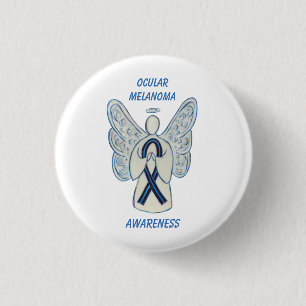 Oculair Melanoom Bewustheid Ribbon Angel Aangepast Ronde Button 3,2 Cm