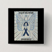 Oculair Melanoom Bewustheid Ribbon Angel Aangepast Vierkante Button 5,1 Cm (Voorkant)
