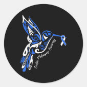 Oculair melanoom bewustzijn Oogkanker kolibrie R Ronde Sticker (Voorkant)