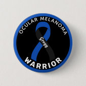 Oculaire Melanoma Warrior Ribbon Black Button (Voorkant)