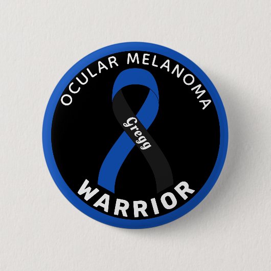 Oculaire Melanoma Warrior Ribbon Black Button (Voorkant)