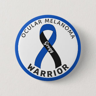 Oculaire Melanoma Warrior Ribbon White Button