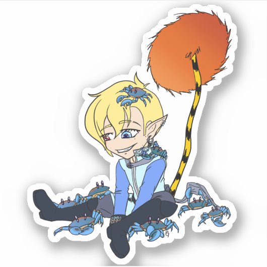 Oculaire Orale Verjaardagskrabben Sticker (Voorkant)