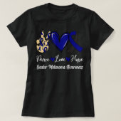 Ocular Melanoma Awareness Peace Love Hope Black & T-shirt (Design voorkant)