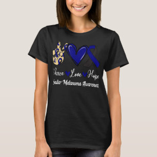Ocular Melanoma Awareness Peace Love Hope Black & T-shirt