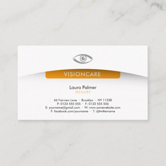 Oculist | Optican Professional Visitekaartje (Voorkant)