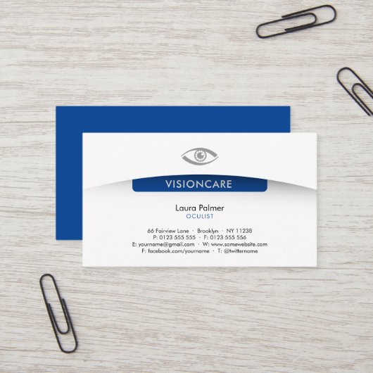 Oculist | Optican Professional Visitekaartje (Voorkant / Achterkant in situ)