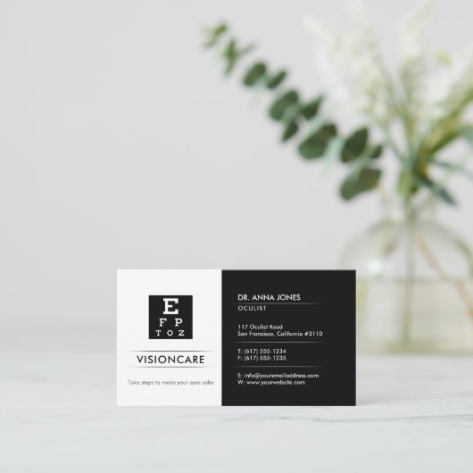 Oculist | Optican Visitekaartje (Staand voorkant)