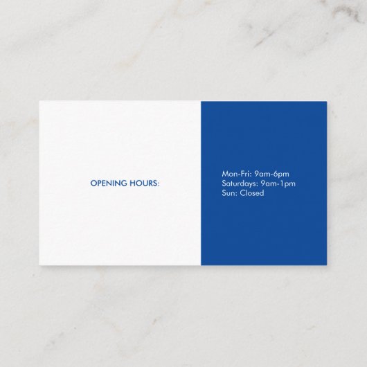 Oculist | Optican Visitekaartje (Achterkant)