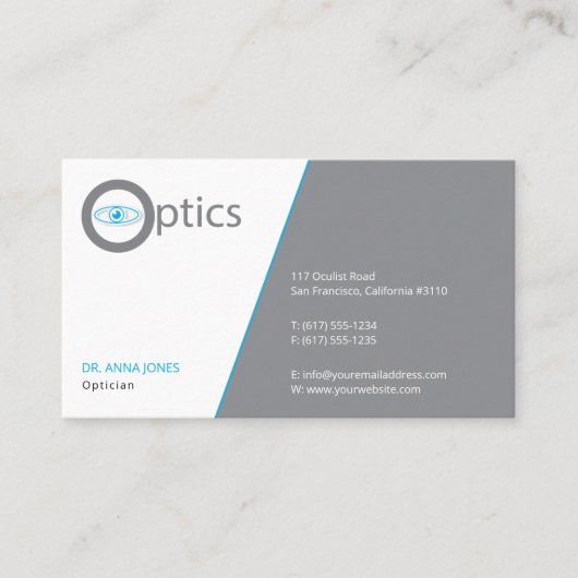 Oculist | Optican Visitekaartje (Voorkant)