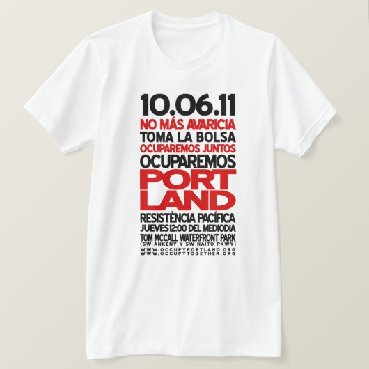 Ocuparemos Portland T-shirt (Design voorkant)