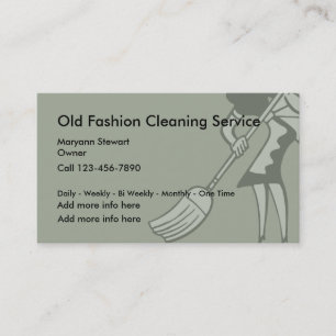 Od Fashioned Cleaning Service Visitekaartjes