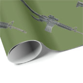OD Green M4 Militaire Gift Wrap Cadeaupapier (Rol Hoek)