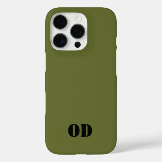 OD groene aangepaste monogram gepersonaliseerd Case-Mate iPhone Case (Achterkant)