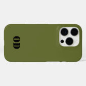 OD groene aangepaste monogram gepersonaliseerd Case-Mate iPhone Case (Achterkant (horizontaal))