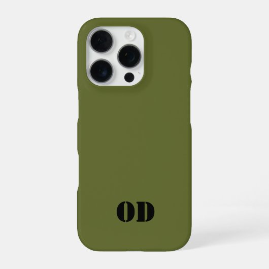 OD groene aangepaste monogram gepersonaliseerd iPhone Hoesje (Achterkant)