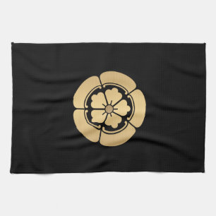 Oda Mon samurai clan heeft zwart goud geborsteld Theedoek