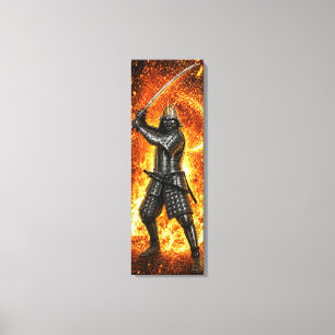 Oda Nobunaga Samurai Harnas Vuur 12x36 Canvas Afdruk