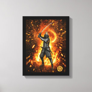 Oda Nobunaga Samurai-pantser Vuur 11x14 Canvas Afdruk