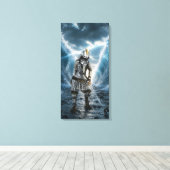Oda Nobunaga Samurai-pantser Water 16x32 Canvas Afdruk (Insitu (Houten vloer))