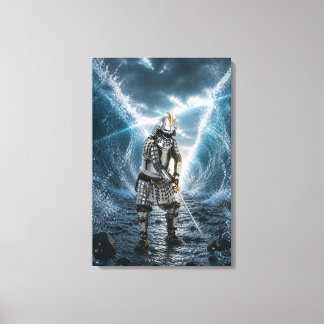 Oda Nobunaga Samurai-pantser Water 20x30 Canvas Afdruk
