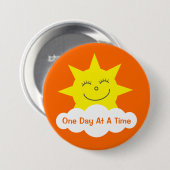 ODAAT Happy Cartoon Sun  Sinaasappel Ronde Button 7,6 Cm (Voorkant /achterkant)