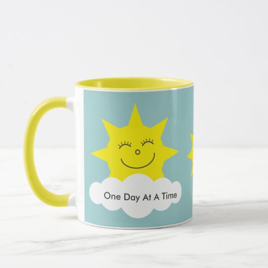 ODAAT Happy sunyellow ringer mok (Links)