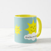 ODAAT Happy sunyellow ringer mok (Voorkant rechts)