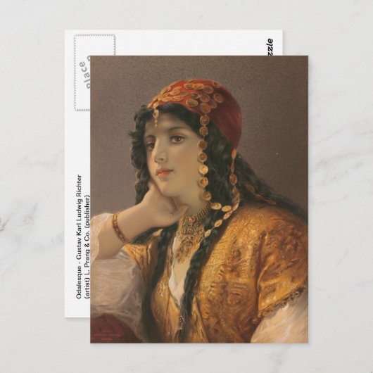 Odalesque by Gustav Richter Chromolithograph Briefkaart (Voorkant / Achterkant)