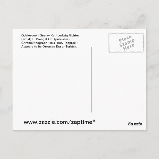 Odalesque by Gustav Richter Chromolithograph Briefkaart (Achterkant)